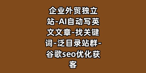 企业外贸独立站-AI自动写英文文章-找关键词-泛目录站群-谷歌seo优化获客